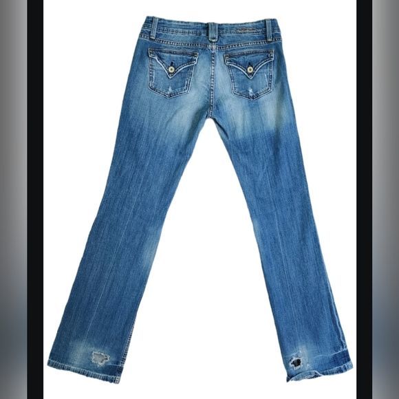 Anoname Designer Denim Light Blue Wash Distressed Jeans Womens Size 29 - Picture 5 of 5